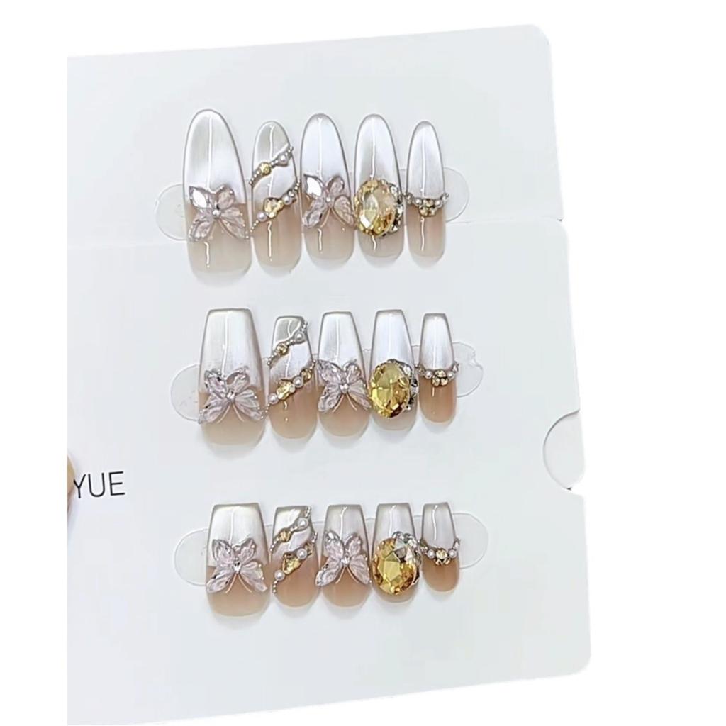 Pure Hand-made Phototherapy Wear Armor Tablets Butterfly Meng Wenyu Wear Armor Finished Product Reusable Nail Art