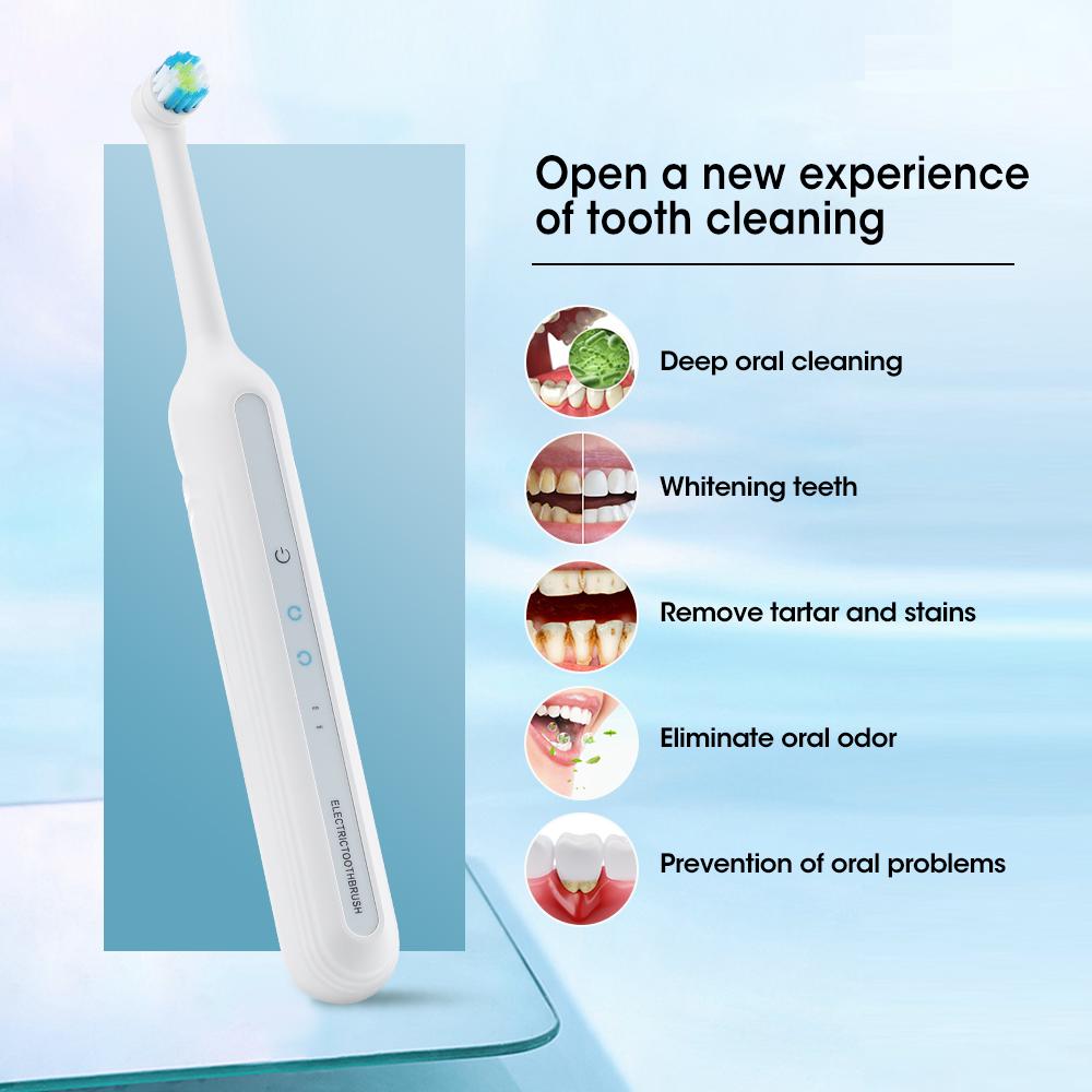 Portable Rotary Electric Toothbrush with Base Full-automatic Rechargeable Dental Cleaning Artifact Whitening Teeth Remove Tartar