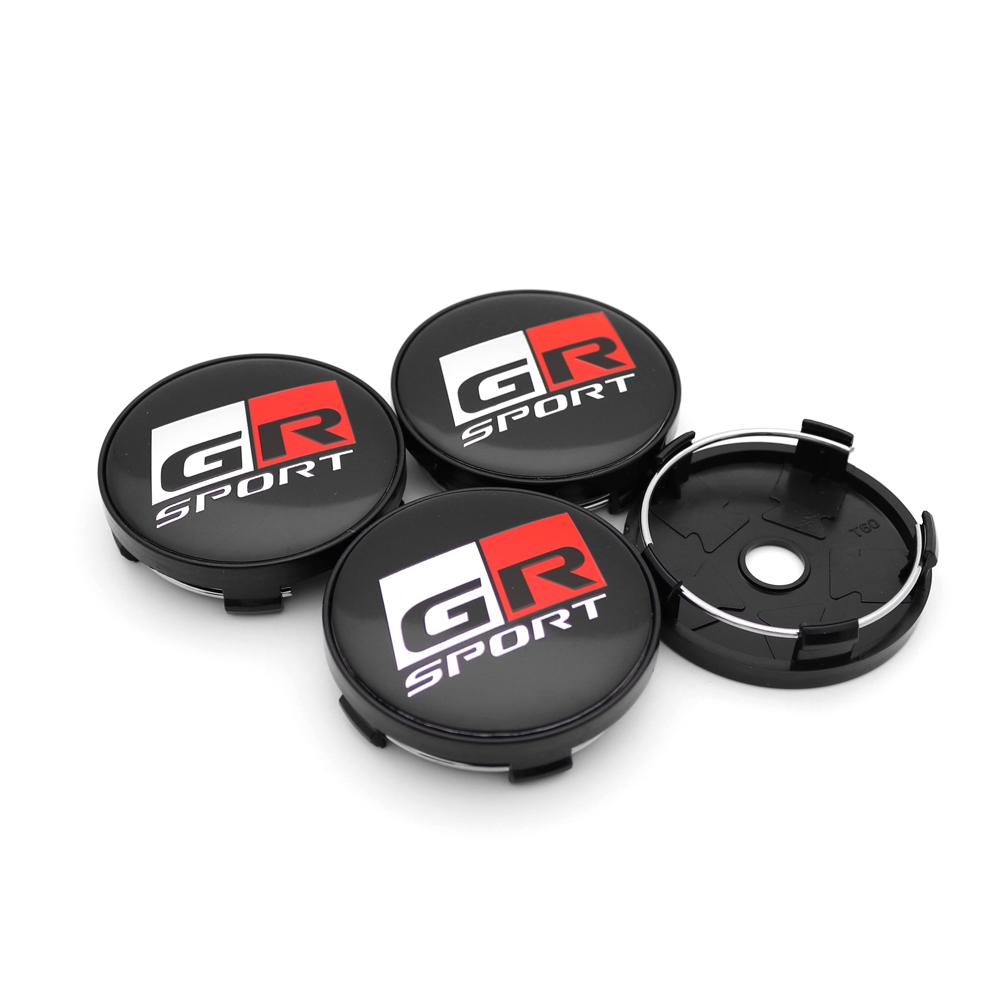 For Toyota XP130 4Pcs 56mm 60mm Car Wheel Center Hub Caps Cover For Toyota GR Sport Gazoo Racing Yaris 86 Corolla Hilux Supra C-HR Accessories