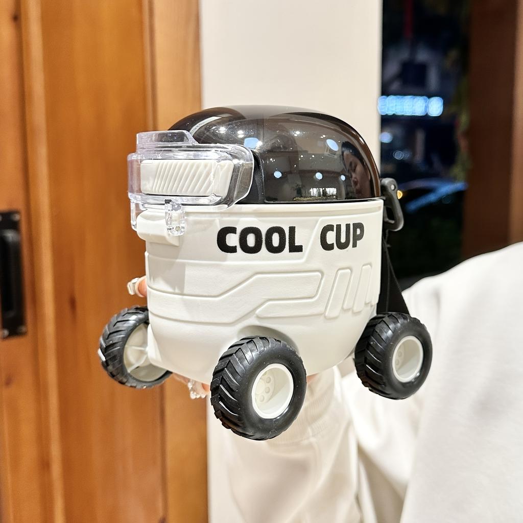 1pc 550ml Cool Cartoon Mars for RoveR Water Cup with Straw Portable, Durable Polycarbonate Plastic, Fun Design for Students Outdoor Use Available