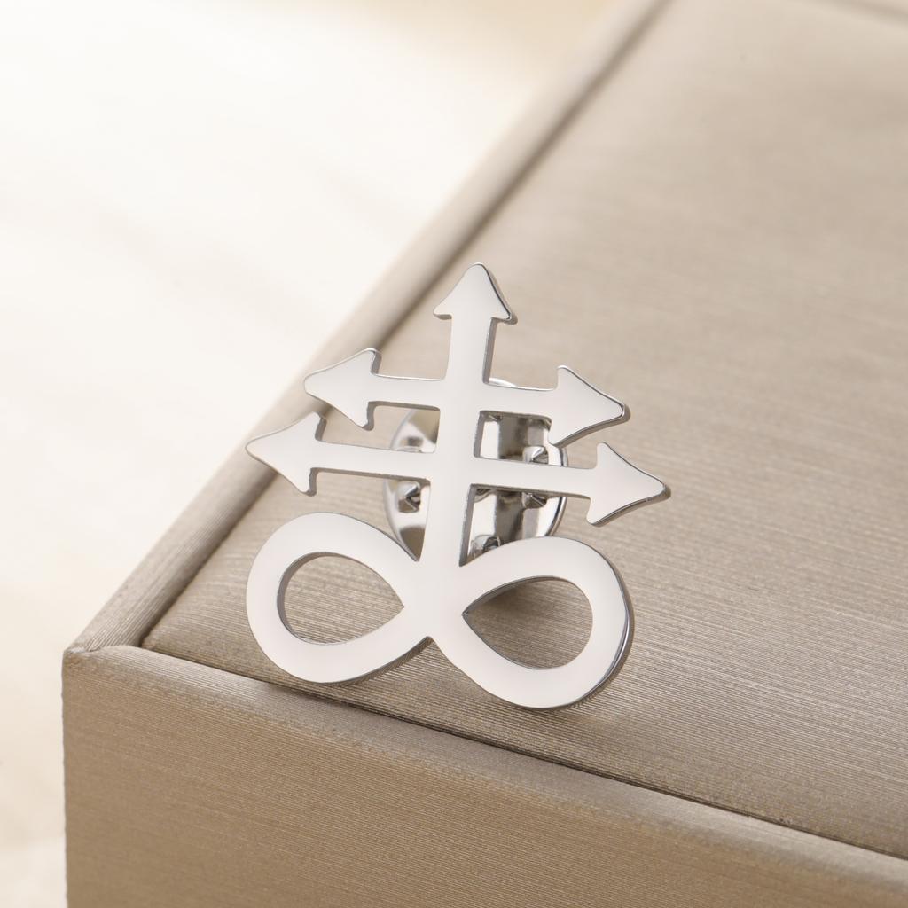 LIKGREAT Infinity Symbol Brooch Stainless Steel Lape lPin for Women Men Minimalist Eternal Love Couple Wedding Bridal Party Gift