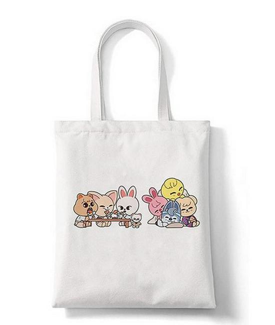 תיק צד קנבס Skzoo של Stray Kids - תיק יד אופנתי לסטודנטים