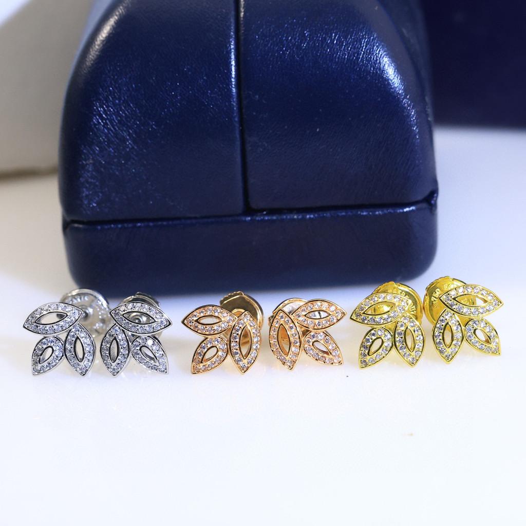 

Серьги-подвески в виде клевера с вырезами, золотистые серьги, горячая распродажа, самая высокая версия на рынке, игла из чистого серебра 925 пробы, золотистый материал розового золота