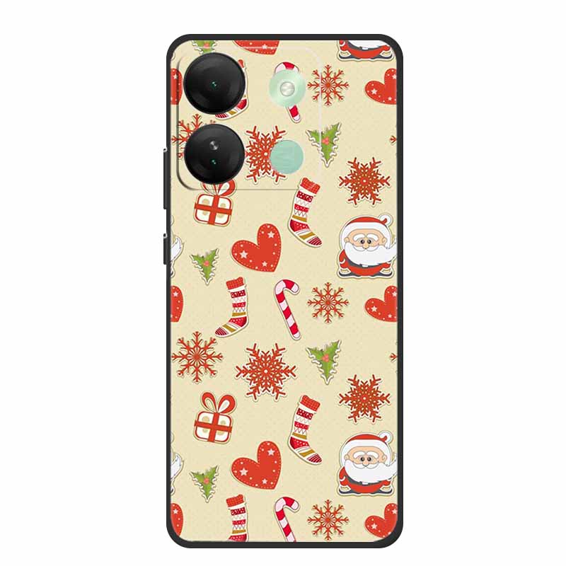 For Infinix Smart 7 HD Christmas Soft Case Silicone TPU Back Cover Phone Cases For Infinix Smart7 Plus X6516 Xmas New Etui Shell
