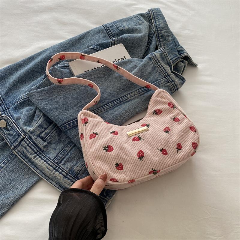 

Popular fashion simple large capacity personality trend autumn beautiful shoulder bag crescent bag women s bag tide розовый