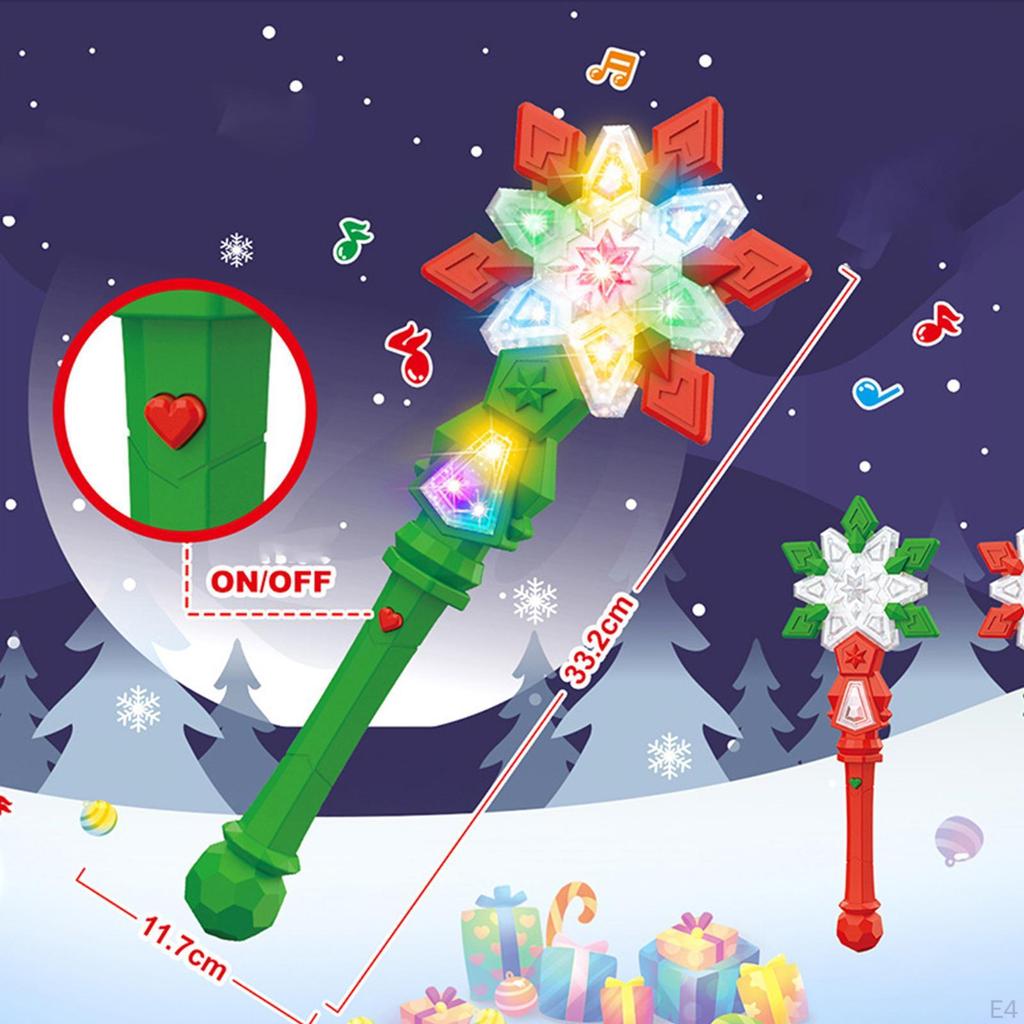 Glowing Snowflake Wand, Led Up Princess Stick Angel Wand for Christmas