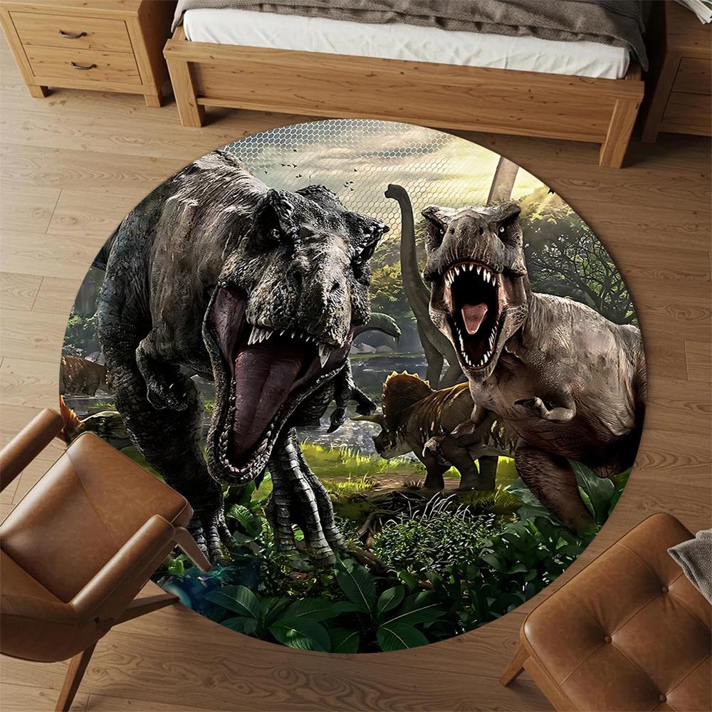 1pc Tyrannosaurus Rex Round Chair Mat Area Rug - Non-Slip, Floor Mat for Office, Bedroom, and Indoor Decor C1125336
