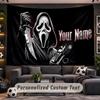 Scream Ghostface Personalized Tapestry Support Custom Name, Wall Art Home Decoration