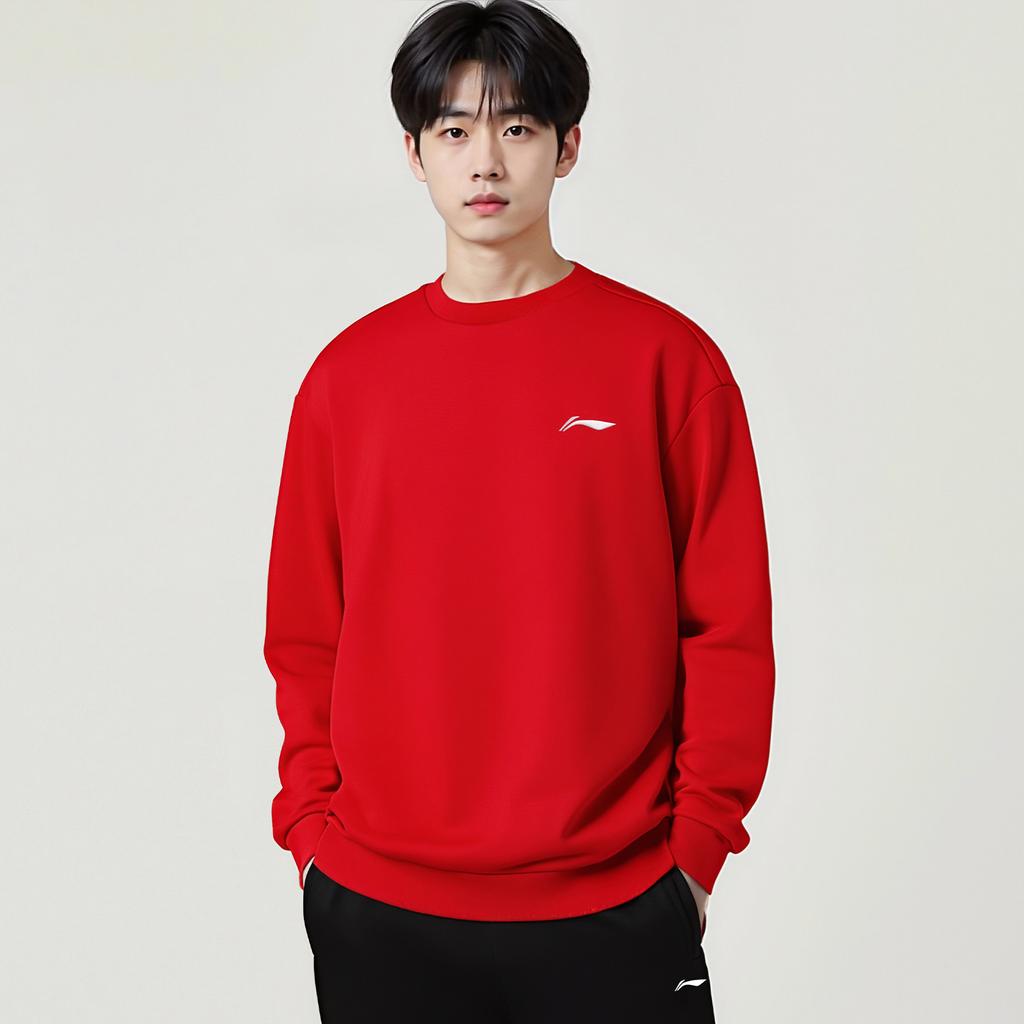 Li Ning Sweatshirts Unisex Bull Red Moderate Regular AWDVG77-