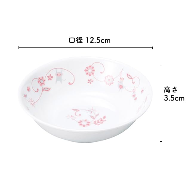OGISO Sarasa Pink Reinforced Porcelain Two-Piece Snack Set (Dishwasher and Microwave Safe) Sarasa Pink Small SET-0056