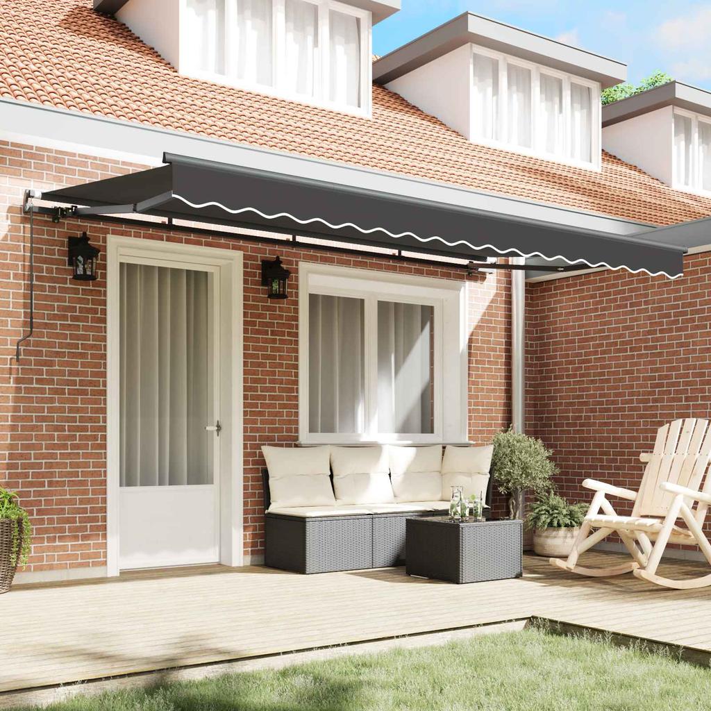 Retractable Awning Anthracite 350 X 200 Cm Fabric