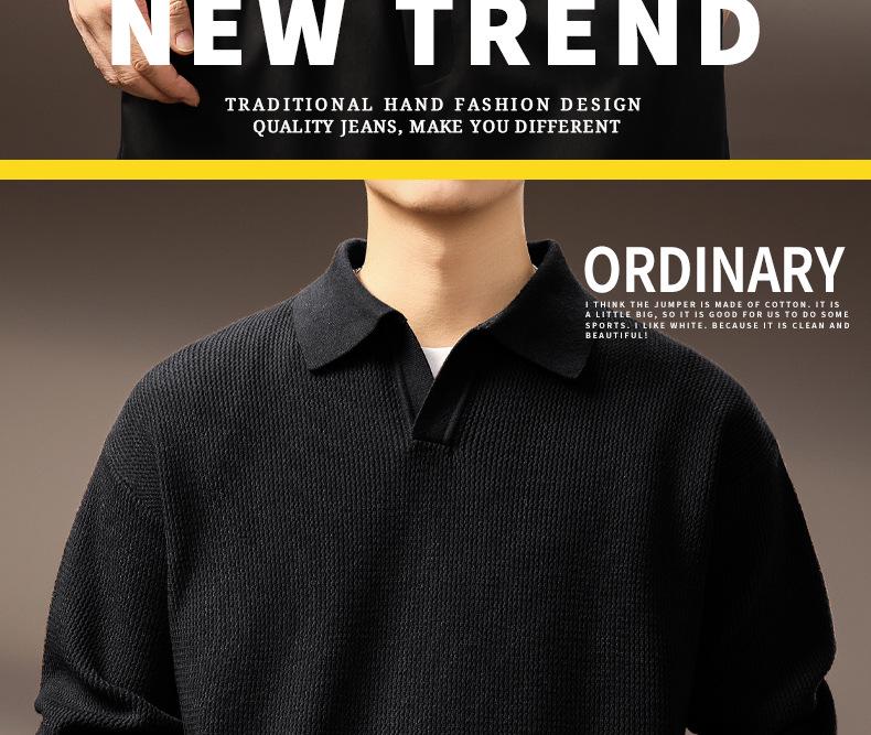 Luxury British Retro Seagull Collar Polo Men's Autumn/Winter Knit Sweater