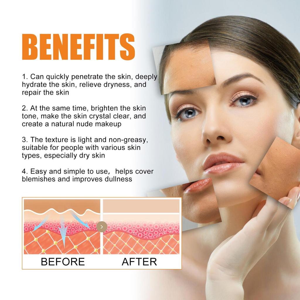 OUHOE Moisturizing Brightening Bare Face Cream, Nourishes and Repairs Skin, Hydrates, Brightens Skin Tone, For Face, 50g