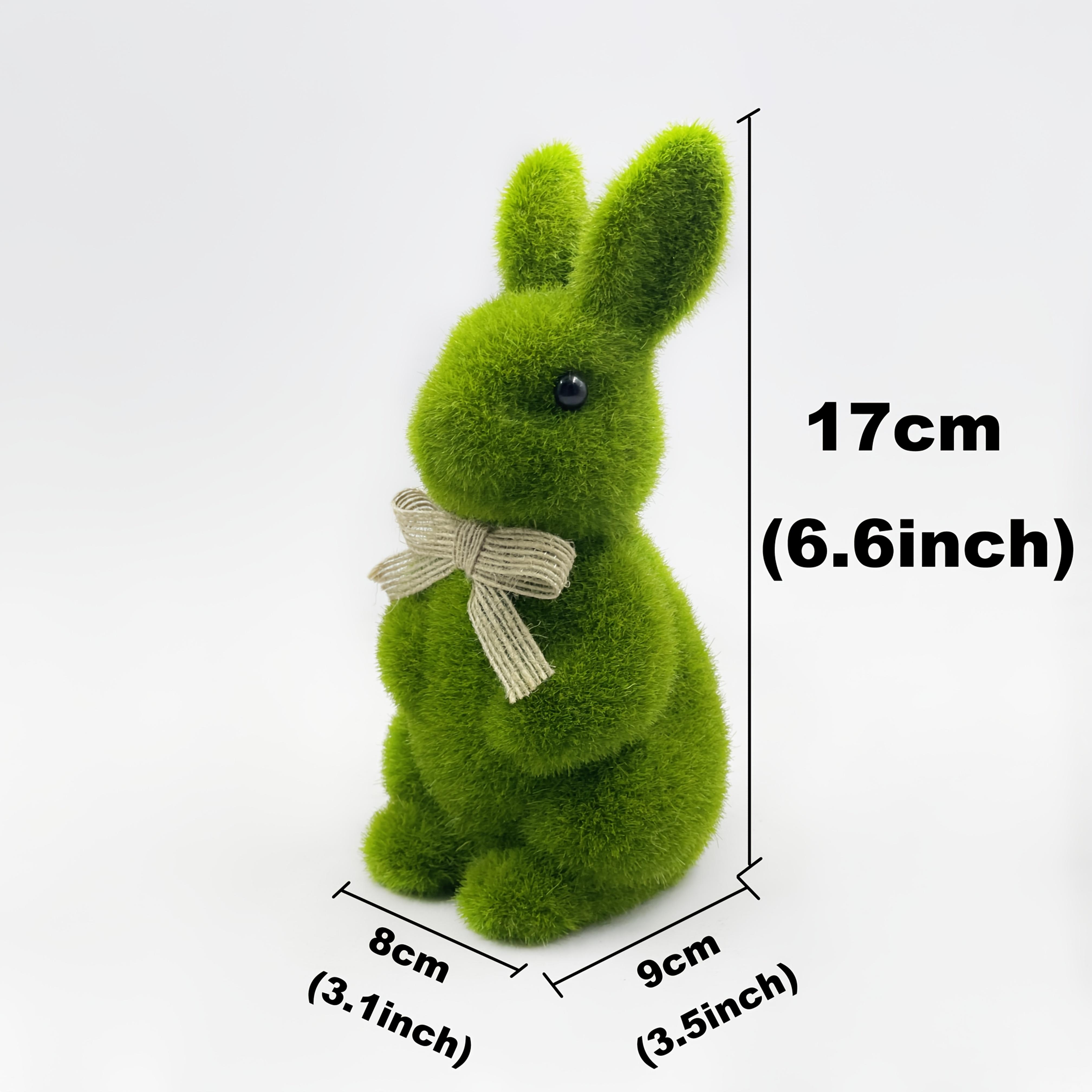 

1pc Spring/Easter Nutcracker decoration, outdoor moss Rabbit statue, holiday garden courtyard family party decoration L