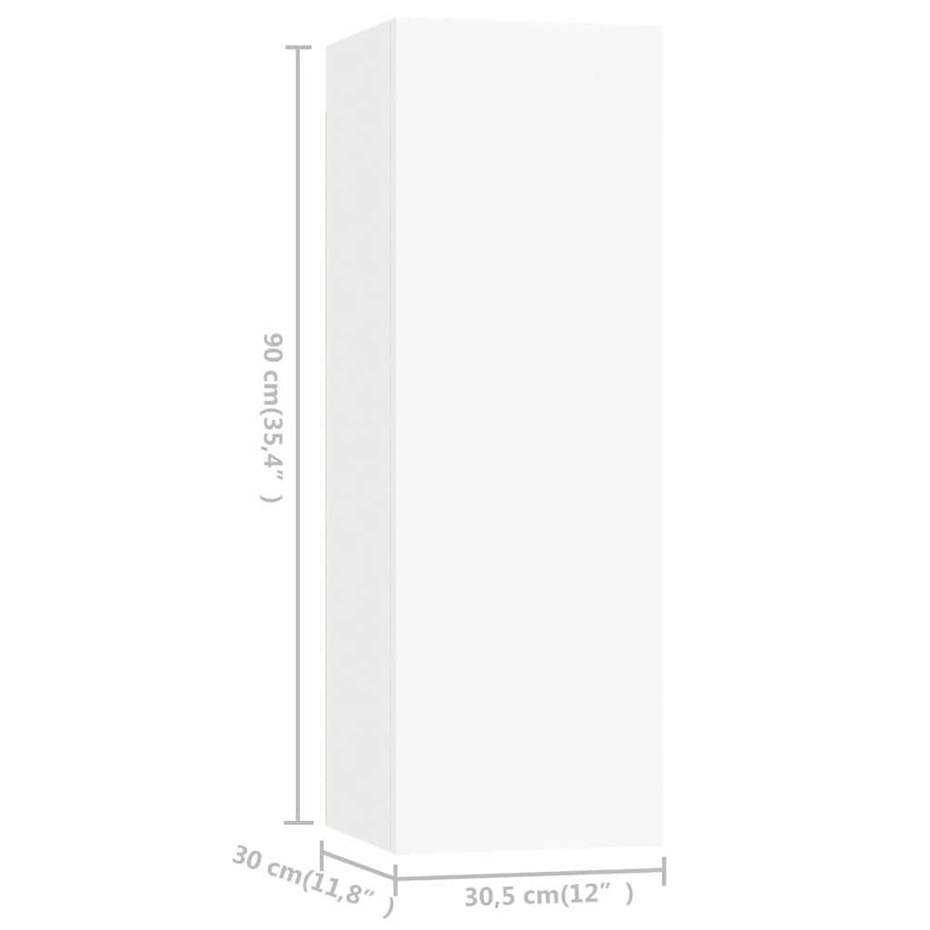 4 Piece TV Cabinet Set White Particleboard