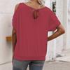 Women's Summer Fashion T-Shirt - Elegant Shoulder Cutout Design Casual Top