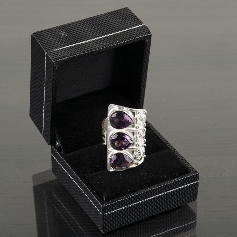 African Amethyst Gemstone 925 Sterling Silver Jewelry Handcrafted Ring For Women RR-20-3