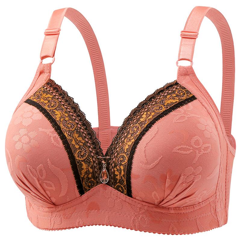 

Lace thin mold cup in the elderly comfortable underwear three-breasted women s bra 38/85C cup