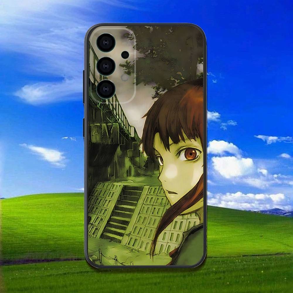 Anime Serial Experiments L-Lain Phone Case For Samsung Galaxy A73,31,32,72,41,53,52,71,22,5G,Note,J7,8,9 Soft Black Cover