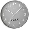 MAG Wall Clock Analog Radio Thermometer Hygrometer Stylish Cute Simple Interior Diameter 30.0 Cm Nighttime Second Hand Stop Gray Grigio W-816A GY-Z