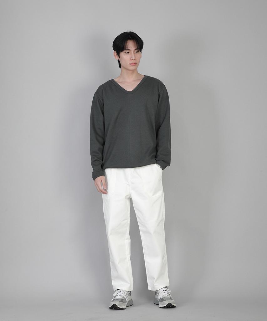 Seinteukeulu Ankle Drop Classic Fatigue Tapered Pants Aft-306 White