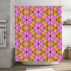 Vibrant Floral Shower Curtain Pink Purple Flower Decorative Home Waterproof Bath Decoration for Kids Bathroom