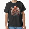 Red Ink Octopus Japanese Art Classic Tshirt Made In Usaaus Tshirt S2xl