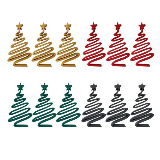 Christmas Tree Ornaments 3D Printed Spiral Christmas Tree Figurine Hoiliday Tabletop Decoration for Winter Mantel Shelf