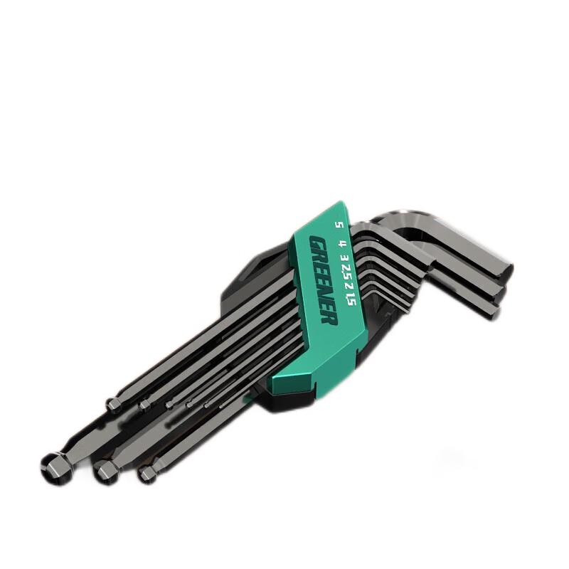 GREENER Warship 9-Piece Extended Hex Key Wrench Set