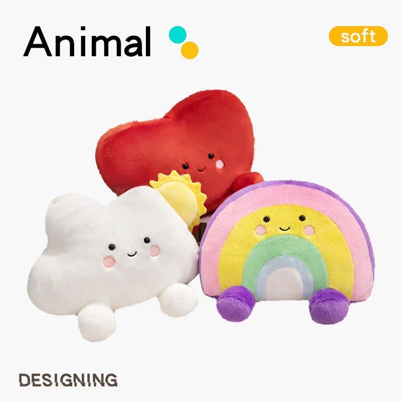 

Rainbow Heart Cloud -12cm 35cm Multi-Use Soft Toy, Hanging Ornament Cozy Cushion, Cute Nursery Decor, Gift For Kids (Portable Huggable Companion) Love 12cm