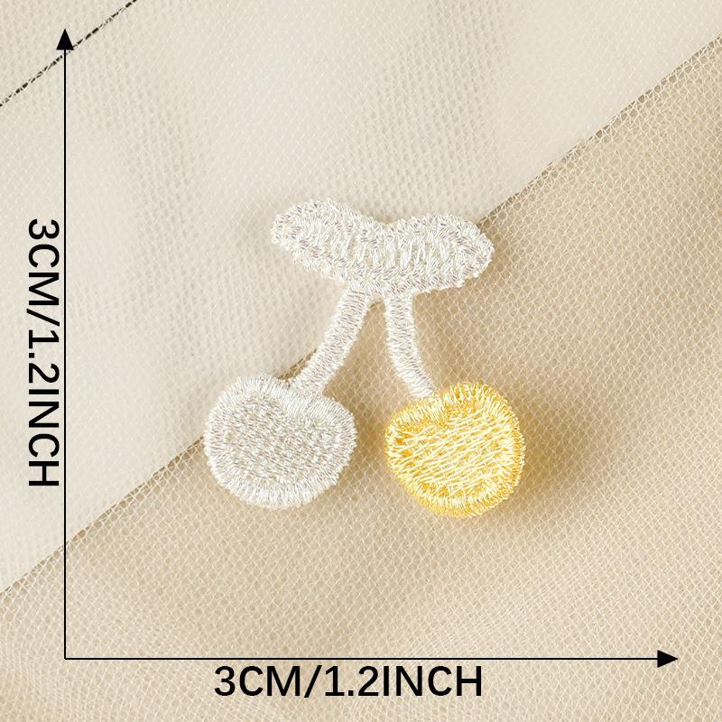 1/10PCS Embroidery Craft Materials Cherry Pattern Rustic Style Patch Elegant Sewing Accessories Multi-Function Multi-color