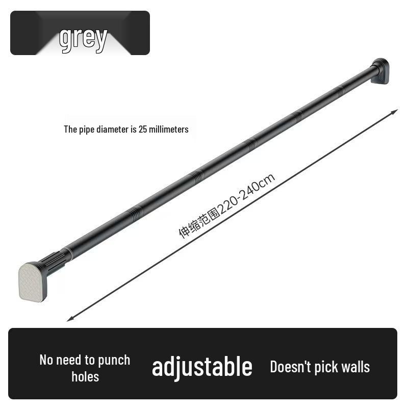 Ausziehbarer Duschvorhangstange aus Edelstahl ohne Bohren für Balkon und Fenster