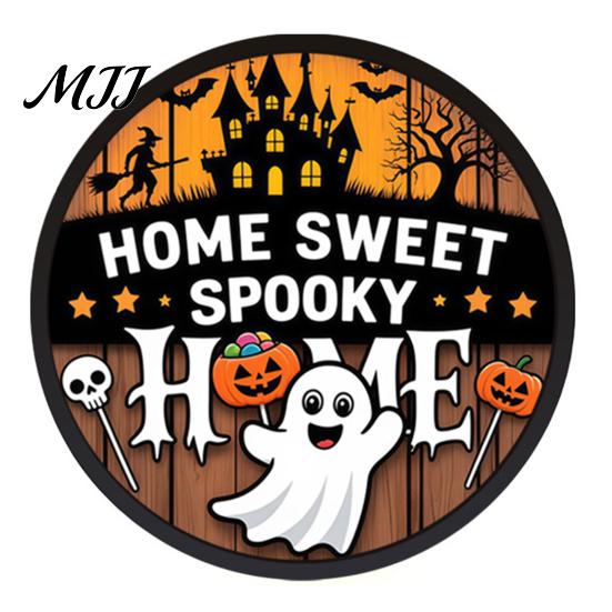 Decorative Halloween Lights LED Glowing Hanging Decor, Acrylic Window Ornament with Light, Spooky Ambiance Decorations Sign for Door Wall Haunted
