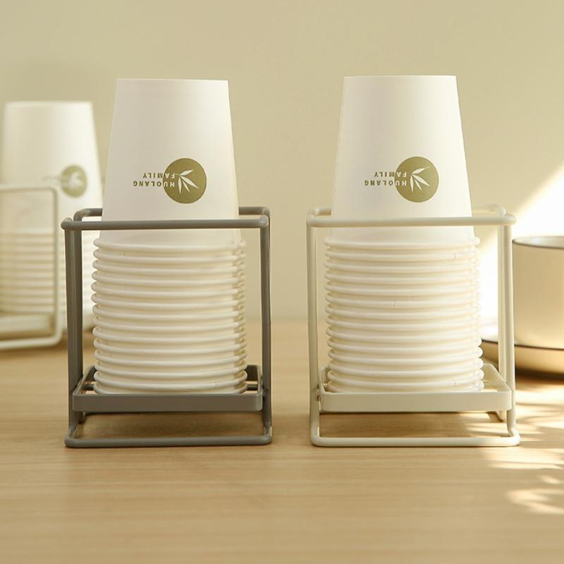 Multipurpose Paper Cup Holder Desktop Disposable Cups Organizer Dispenser Durable Mini Tea Bags Coffee Pods Storage Organizer