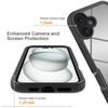 For iPhone 16 Plus Case PC+TPU Clear Phone Cover with PET Screen Film