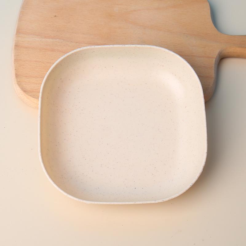 Wheat Straw Tableware Spit Bone Dish Household Plastic Dessert Dishes Dining Garbage Dish Sauce Dish Small Square Plate