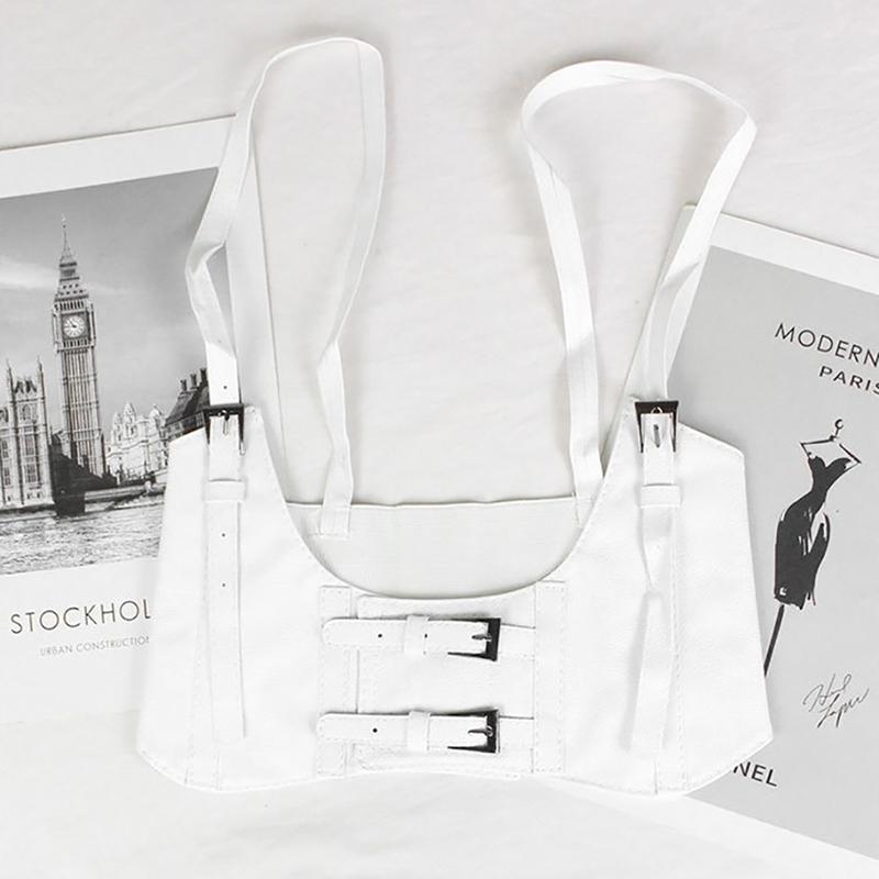 

Женский сексуальный кожаный эластичный широкий пояс на талии, корсет с подтяжкой под грудью белый