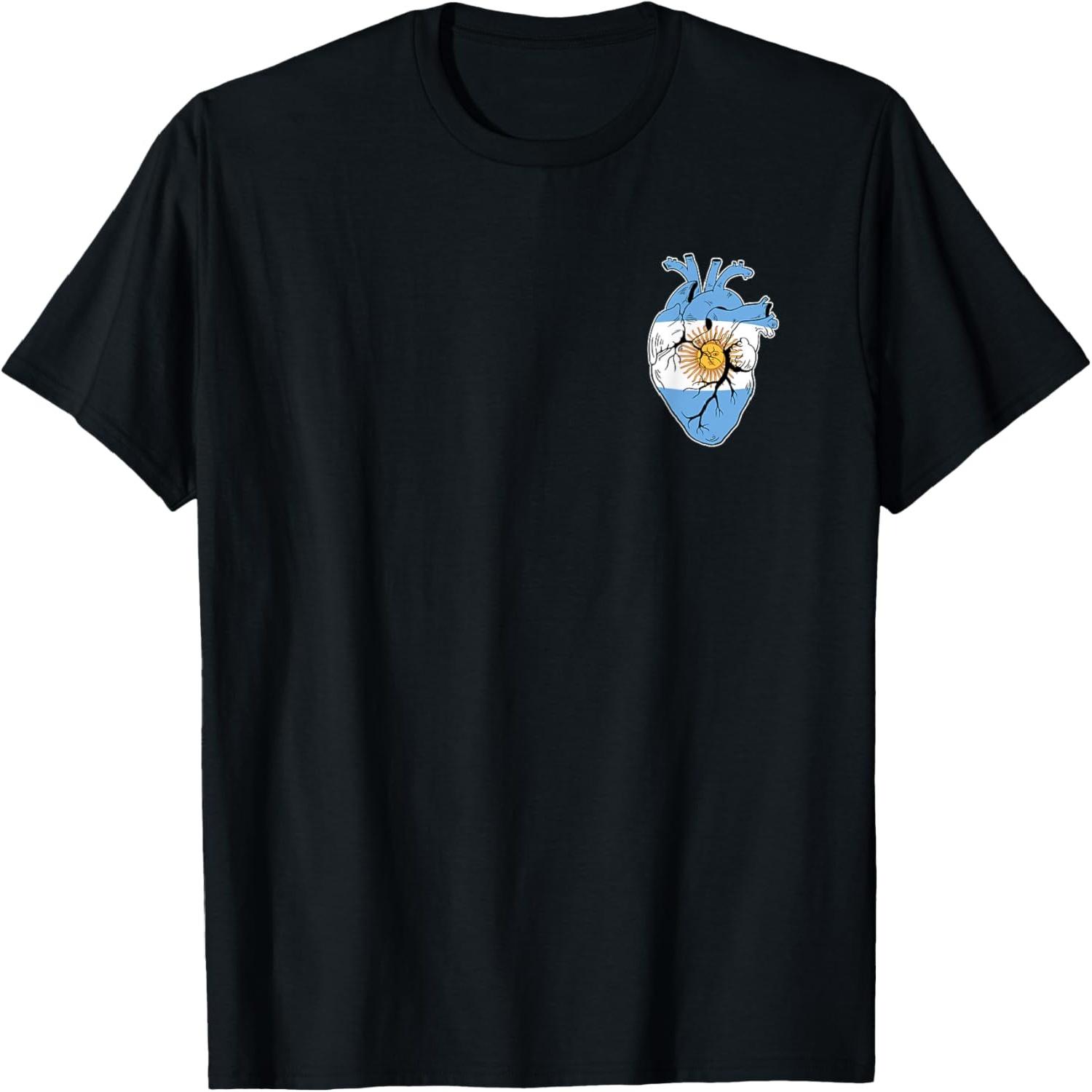 

Argentina Flag Pride Anatomical Heart Soccer Sport Player T-Shirt XXXXXL різнокольоровий