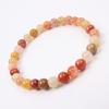 Red Agate Crystal Bracelet: Simple Round Beads, Couple Style Hand Jewelry