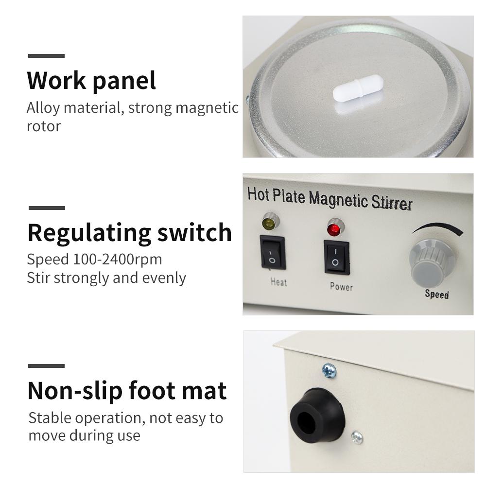 79-1 Oppvarming Magnetrører 1L Varmeplate Laboratorierører Oppvarming Magnetisk Mikser Med Rørestang 1L 2400rpm Laboratorieutstyr
