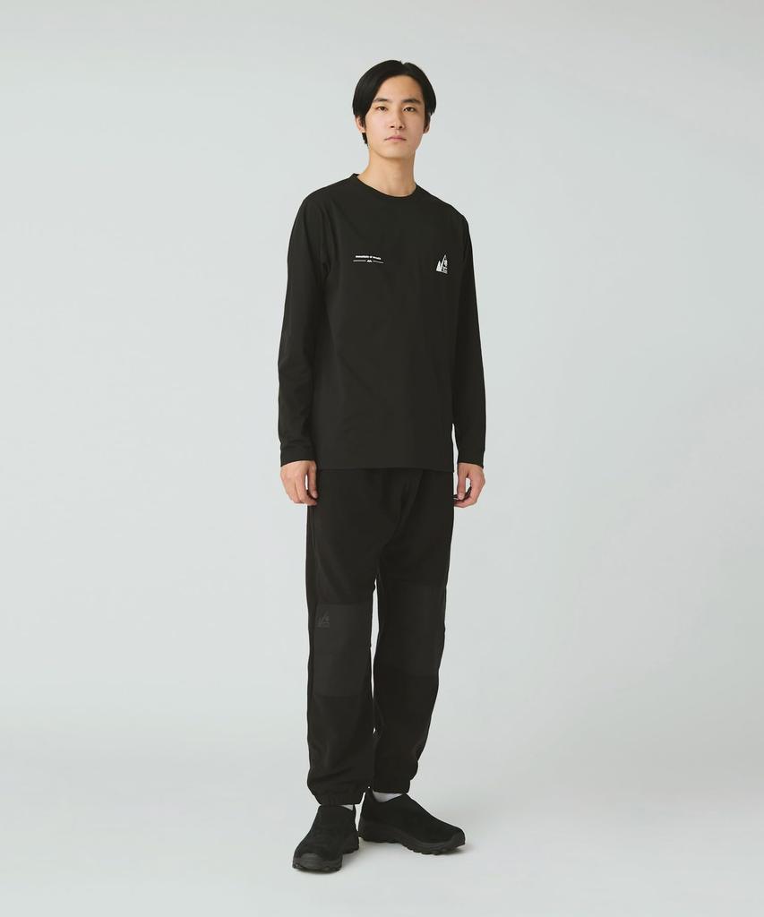 Snow Peak MofM Satoyama Long Sleeve T-Shirt MM4510-TS01 Cut and Sew Long Sleeve T-Shirt for Men and Women, Size L, Black