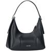 Calvin Klein Metallic Monogram Leather Shoulder Bag Medium Women bags Space-Black 4F3263G-UB1