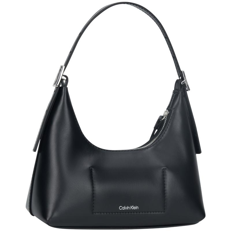 Calvin Klein Metallic Monogram Leather Shoulder Bag Medium Women bags Space-Black 4F3263G-UB1