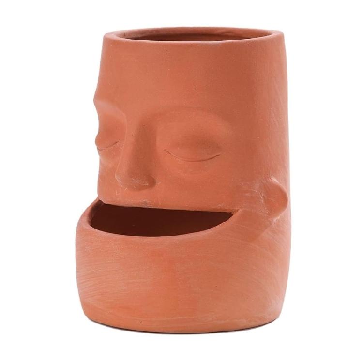 

Striking Red Clay Face Formed Flower Holder Designed For Superior Root Ventilation 1