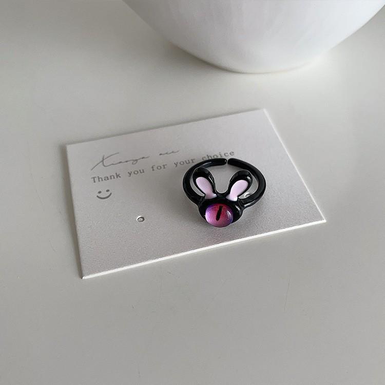 Cute Little Monster Dopamine Ring - Fun Cartoon Jewelry for Couples & Best Friends.