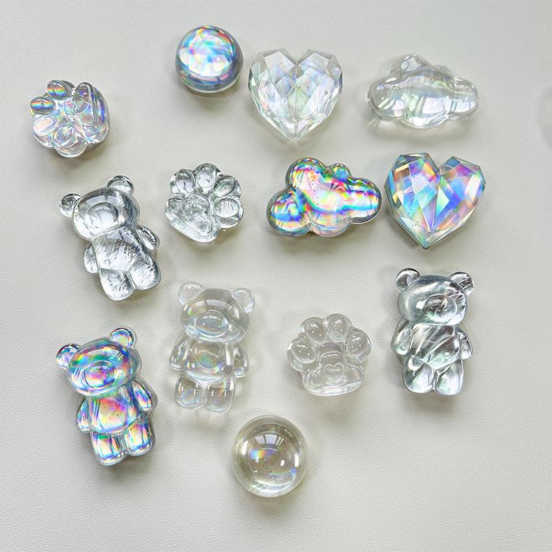 Laser Bear Love Cat Claw Crystal Ball Mobile Phone Airbag Bracket Pasted Three-Dimensional Desktop Support Frame