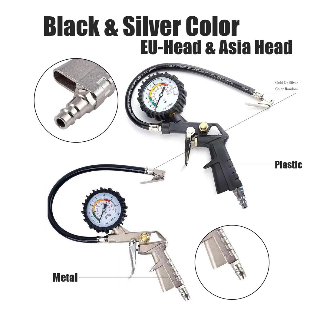 Tyre Pumping Gun Tool Car Tire Pressure Gauge Tester Automotive Air Accessories Meter Tires Mechanical Tools Workshop Job