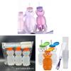 Small Bear Drink Cup Set With Silicone Straws And Brushes For Kids And Teens