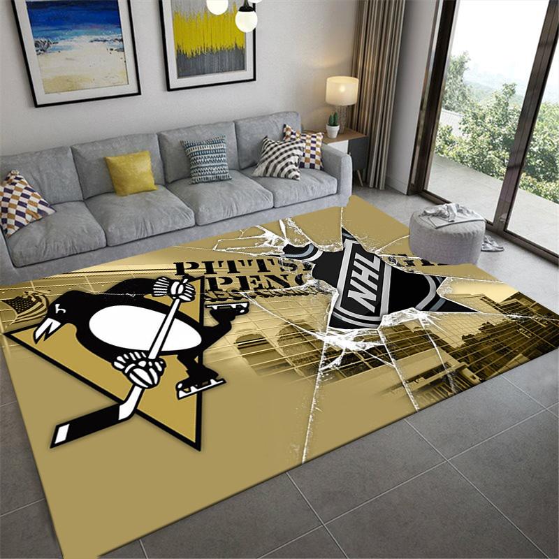Pittsburgh Penguins Carpet Rug for Living Room Bedroom Home Sofa Decoration,Kids Play Non-slip Floor Mat