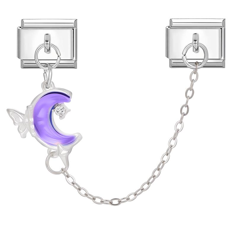 Simple Design Butterfly Star Heart Tassel Chain Pendant Italian Charm Links Fit 9MM Stainless Steel Bracelet DIY Making Jewelry